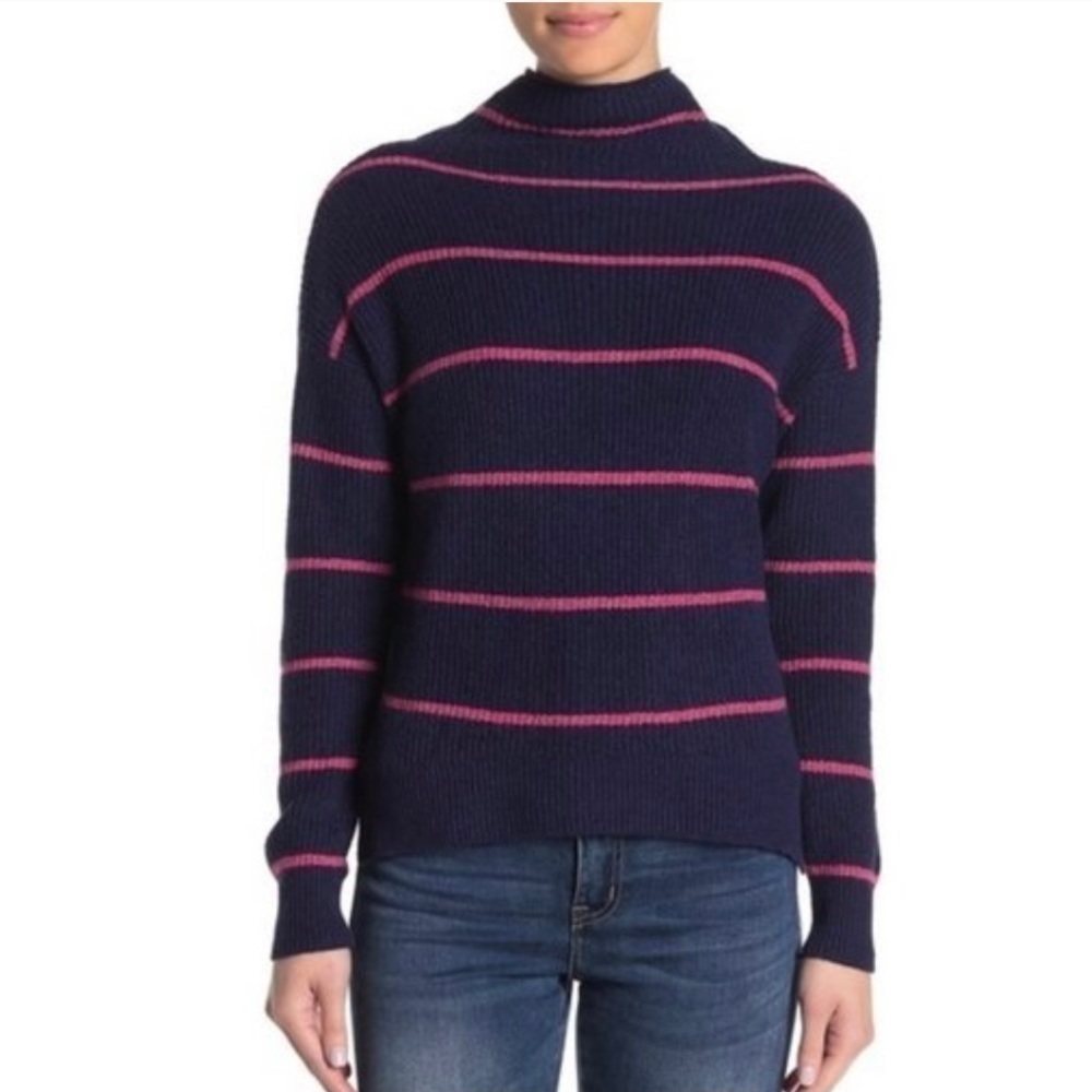 NWT Abound Striped Mock Neck Ribbed Knit Sweater Size Medium